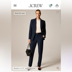 J. Crew Kate Navy Straight-Leg Trousers